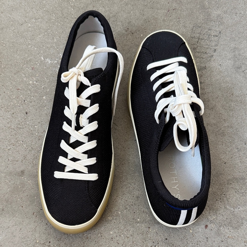 Rothy's Black and Cream Sneakers